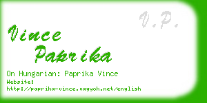 vince paprika business card